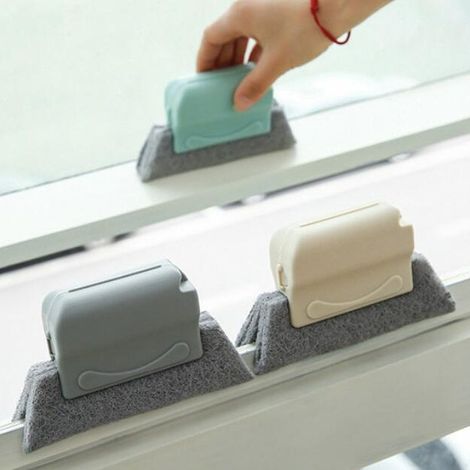 Magic Lot de 3 brosses de nettoyage pour fenêtres avec 10 éponges de rechange, brosse à joints pour cadres de fenêtres et rainures, nettoyage et nettoyage efficaces (1/5)