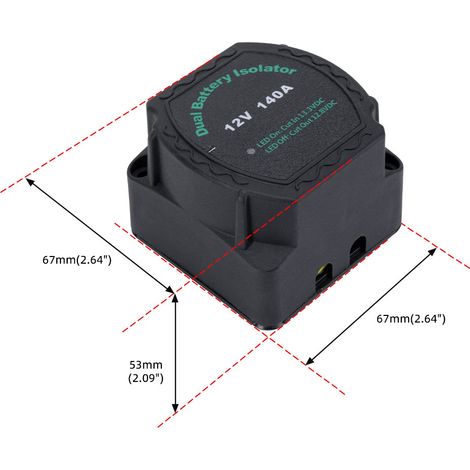Dual battery disconnect switch for car and yacht 12V 140A, intelligent battery regulator, VSR conversion relay (one pack)