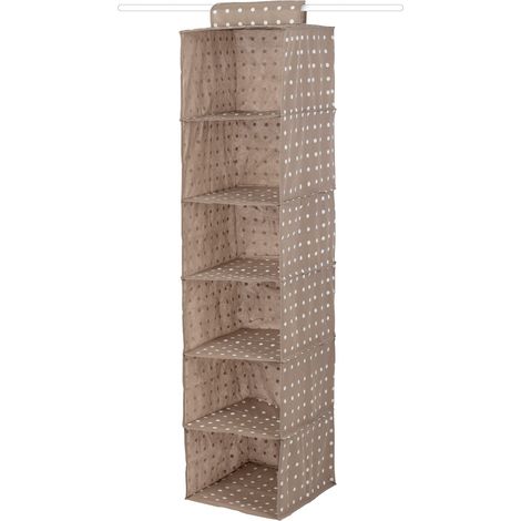 Compactor Rivoli Organizer Portatutto A Sospensione, 6 Scomparti, Fissaggio con Velcro, Fino a 6 kg, Marrone Rivoli, 30 x 30 x H 128 cm, RAN4381B (1/5)