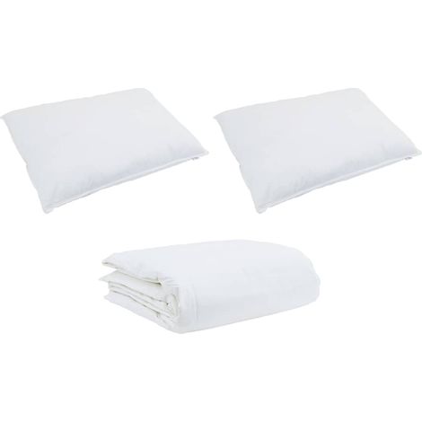 Ensemble de Duvet avec oreiller 3 pcs,Couette Blanc Coton CFW87577 (1/5)