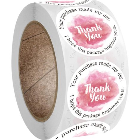 rotolo di adesivi decorativi di ringraziamento, etichette autoadesive per decorare e sigillare le confezioni. (1/5)