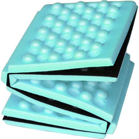 Tapis de mousse pliable pour randonnée, coussin portable extérieur alvéolé, 6 sections repliables, vert foncé 39x28.5x0.9cm (1/5)