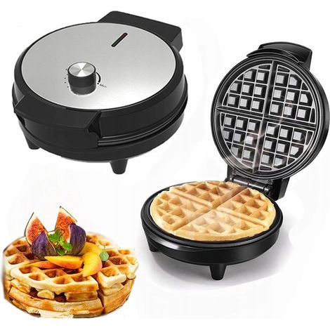1000-W-Waffeleisen für 1 große, knusprige Waffel, Temperaturregelung, hohe Leistung