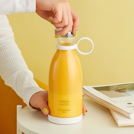 JOULLI Mini extracteur de jus juicer Pour shakes et smoothies Fruits Légumes , mixeur portable rechargeable par USB Blanc (1/4)