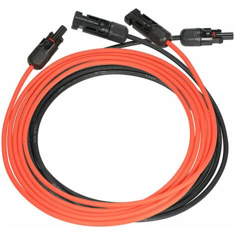 Rallonge solaire photovoltaïque rallonge de panneau solaire avec paire de connecteurs mc4, rouge + noir, 14awg 3M / 10ft (1/4)