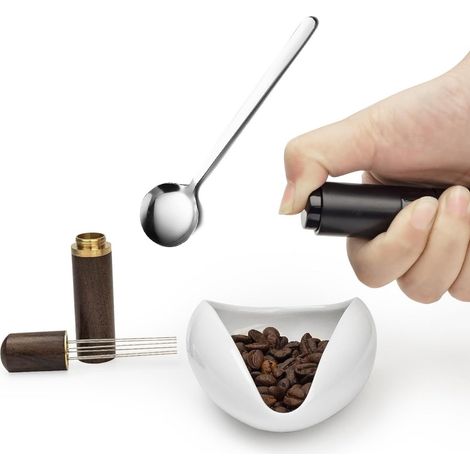 Plat à haricots blancs + spray + aiguille à poudre + cuillèrePlateau doseur pour grains de café, balance, coupelle à grains, tasse doseuse en céramique pour café moulu, coupelle pour grains verts, pla (1/5)