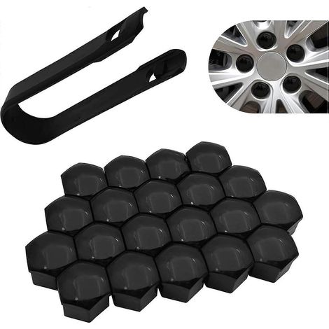 Cache-écrous hexagonaux noirs pour Land Rover Range Rover 2017-2022, 21 pièces avec outil démontage, protection antirouille boulons de roue (1/5)