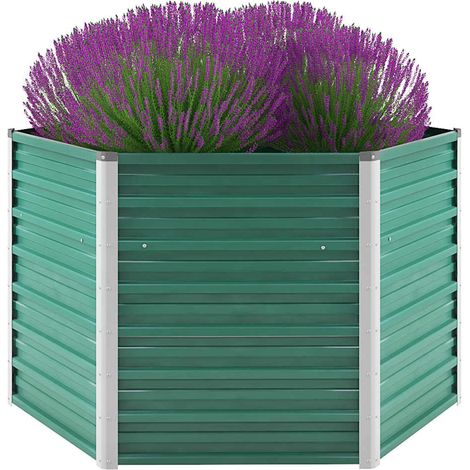 Garten-Hochbeet Verzinkter Stahl 129x129x77 cm Grün