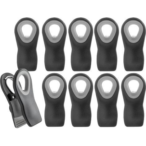 Bunte Magnet-Beutelclips – Luftdichter Verschluss für Brot, Snacks und andere Lebensmittelbeutel – Schwarz – 10er-Pack (1/5)