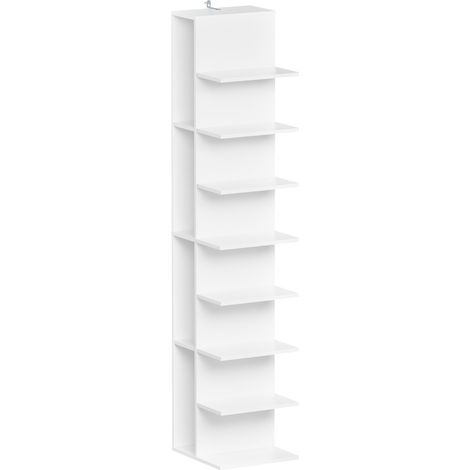 SoBuy  Estantería blanca de 7 niveles  Librería estrecha con baldas  Mueble de madera para libros, salón y dormitorio  30×32.5×146.8 cm  Capacidad de carga 60 kg  STR14-H-W (1/5)