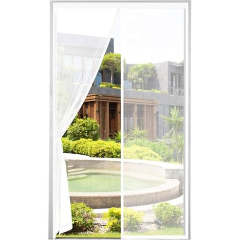 Moustiquaire épaisse, rideau magnétique, pour porte de balcon, de cave et de terrasse, blanc, 150 x 240 cm (1/5)