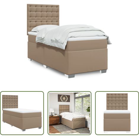 Kunstleder Matratze - Boxspringbett Matratze Cappuccino-Braun 100x200cm Kunstleder (1/5)