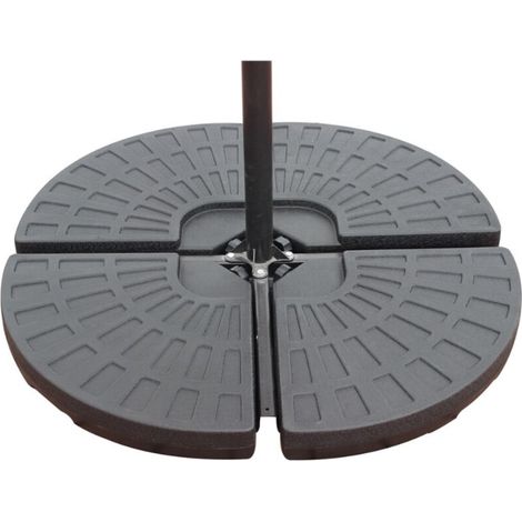 Concept-Usine – Lot de 4 dalles de parasol à lester 13L – Plastique HDPE noir – Dimensions 48 x 48 x 7.5 cm – Résistantes aux chocs et intempéries (1/4)