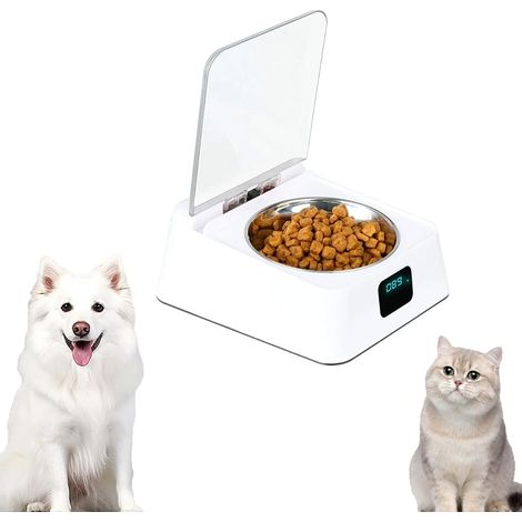 Distributeur Automatique de Nourriture pour Chats et Chiens – Capteur Infrarouge Intelligent pour Alimentation Sèche/Humide (350ml) avec Bol (1/5)