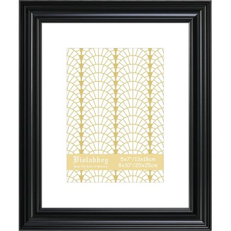 Cadre photo noir 20 x 25 cm – Cadre photo vintage compatible avec 13 x 18 cm avec passe-partout ou 20 x 25 cm sans passe-partout pour montage mural ou décoration de table (1/5)