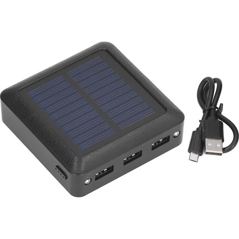 Banque d'énergie solaire 10000mAh 3 ports USB Chargeur téléphone solaire mini avec lampe LED pour camping extérieur pêche (1/5)