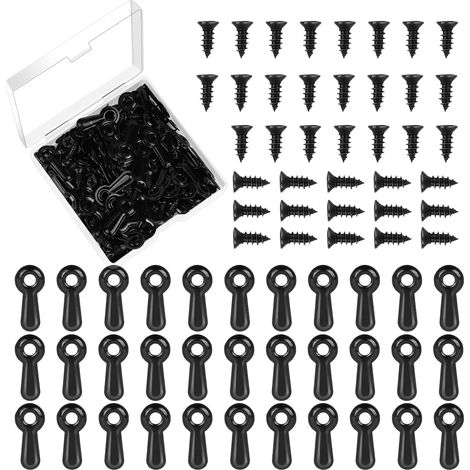 Packung mit 100 klappbaren Bilderrahmenbefestigungen, inklusive Schrauben, zum sicheren Befestigen und Aufhängen von Bildern, Zeichnungen und Kunstwerken.