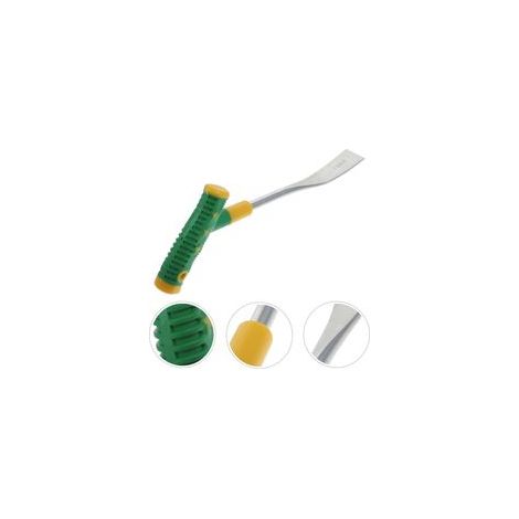 Petite pelle à main en acier inoxydable pour le jardinage, avec lame de 3 cm et manche en plastique bicolore, idéale pour planter des légumes et des plantes comestibles. (1/4)