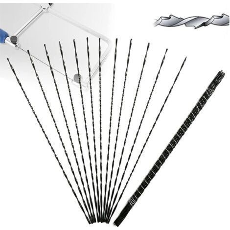 12 Pack Carbon Steel Scroll Saw Blades - Spiral Teeth for Wood and Plastic - 360° Clean Cut - Easy Replacement - ZP13875-04 (1/5)