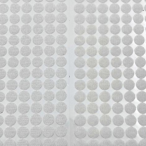 Pastilles adhésives auto-agrippantes de 10 mm de diamètre (0,39 po), en nylon blanc, pour la maison, le bureau et la salle de classe. (1/5)