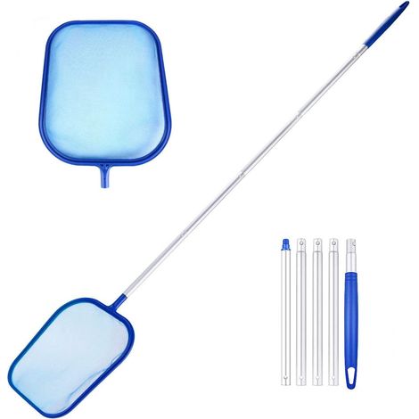 Épuisettes de Surface pour Piscine, Piscine en Maille Filet Outil epuisette Bassin écumoire Feuille 122cm, Épuisettes pour ramassage des Feuilles