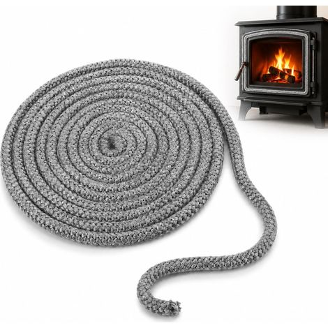 Joint Insert Cheminée Corde 2.5m8mm, Joint Poele a Bois en Fibre de Verre, Corde de Joint Cheminée Remplacement pour Poêle/Cheminée/Tube Poele/Porte de Four, Résistant à la Chaleur 550 Degrés Celsius (1/5)