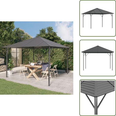 Pavillon mit Dach 3x3 m Anthrazit - Gartenpavillon - Partyzelt - Outdoor Möbel - Sommergarten - Grillplatz (1/5)