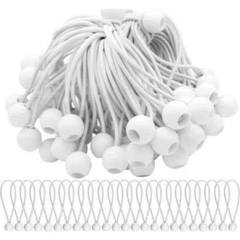 Lot de 75 Tendeur Elastique Cordons Élastiques avec Boules Sandow Elastique Boules Elastiques pour chapiteaux, tentes, bannières et bâches (1/5)