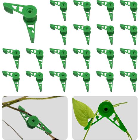 Plant Bender Clips, 20 x Plant Branch Clamps, Plant Bender, Plant Modelling Clips, DIY Tool for Bending Plants and Changing the Direction of Growth (Green) (1/5)