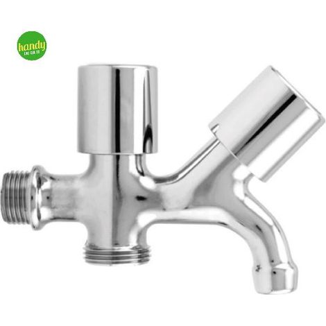 Rubinetto a vitone doppia uscita itap in ottone cromato 1/2 x 3/4