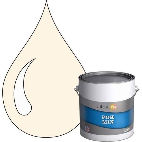 Peinture d'Accroche et Finition 2 en 1 - POK - POK MIX - Acrylique Satinée - 3L - RAL 9001 - Blanc Crème (1/4)