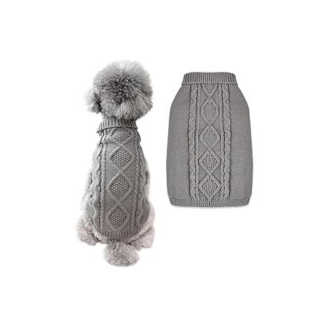 Hundepullover Größe L, warmer Rollkragenpullover, elastische Winterkleidung (1/4)