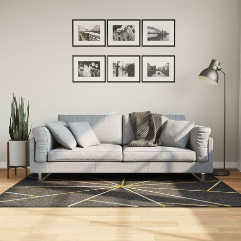 Teppich Waschbar Schwarz und Golden 120x180 cm (1/5)
