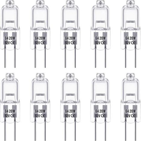 Ampoules Halogènes G4 12V 20W - Blanc Chaud 2800K - Gradables - Paquet de 10 (1/5)