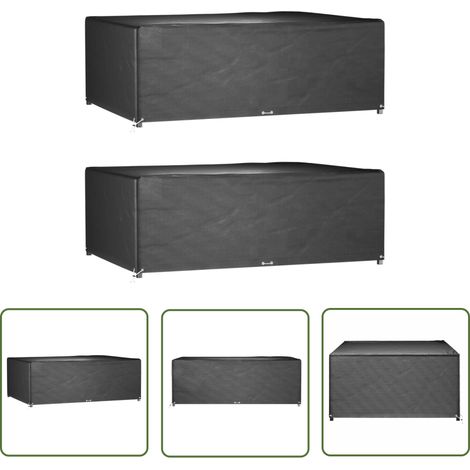 The Living Store Gartenmöbel-Abdeckungen 2 Stk. 12 Ösen 270x180x90 cm Rechteckig - Gartenmöbelschutzhülle - Rattanmöbel Abdecken - Wetterfeste Gartenabdeckung - UV-resistente Abdeckung - Gartenmöbelüb (1/5)