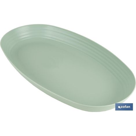 Pack de 6 unités de source ovale vert d'eau 2000ml modèle Nara