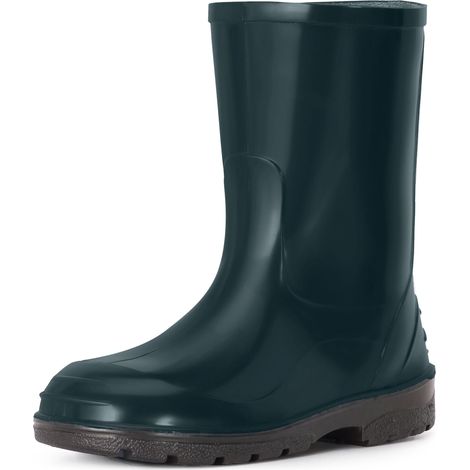 Ladeheid Chaussures en Caoutchouc imperméables Hautes pour Enfants - Bottes de Pluie pour garçons et Filles LA-939 (Vert Foncé, 24 EU)