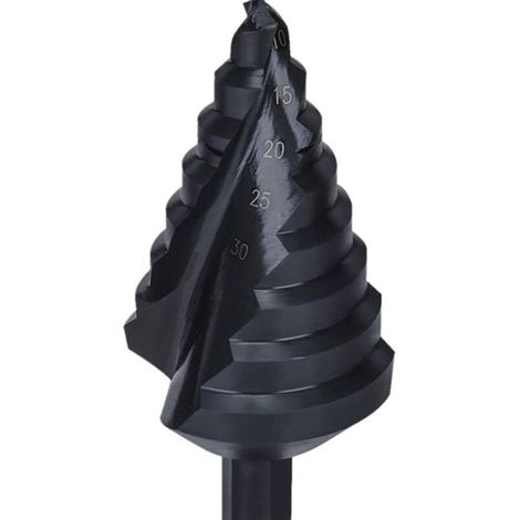 10mm-45mm Titane Enduit HSS Acier Spiral Rainuré Étape Cône Foret Trépan Coupe pour Aluminium Cuivre Acier Inoxydable (1/4)