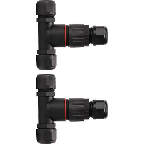 Lot de 2 connecteurs étanches de type T à 5 broches, IP68, pour éclairage public extérieur, 450 V, 32 A