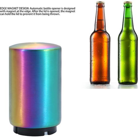 Ouvre-bouteille automatique, ouvre-bouteille haut de gamme en métal à pression sans trace, ouvre-bouteille créatif en acier inoxydable, cadeau coloré. (1/5)