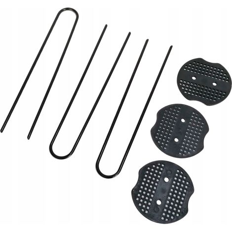 Spilli con rondelle per agroindustria tessile, in acciaio, neri, 20 cm, 20 pezzi (1/4)