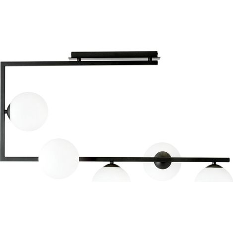 Plafoniera Minimal Nanna Acciaio Nero Oro 5 Luci E14 Ip20 (1/4)