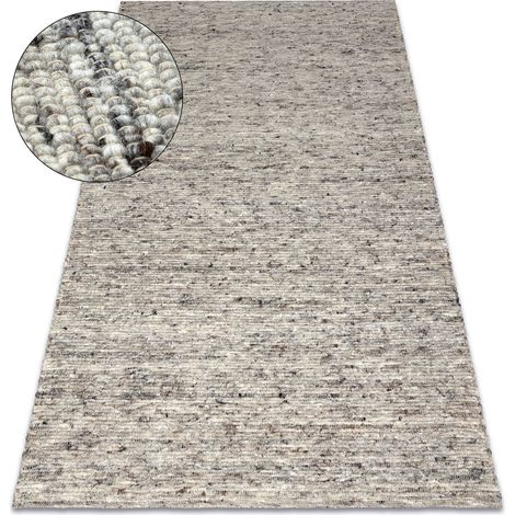 NEPAL 2100 Teppich natürlich grau – Wolle, doppelseitig, natur grey 60x100 cm