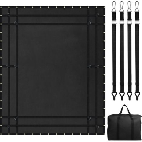 Mophorn-Ladungsnetz, 120 x 105 Zoll – Robustes Ladungsnetz für die Ladefläche mit 4 verstellbaren Gurten, Karabinern und gummibeschichteten Haken