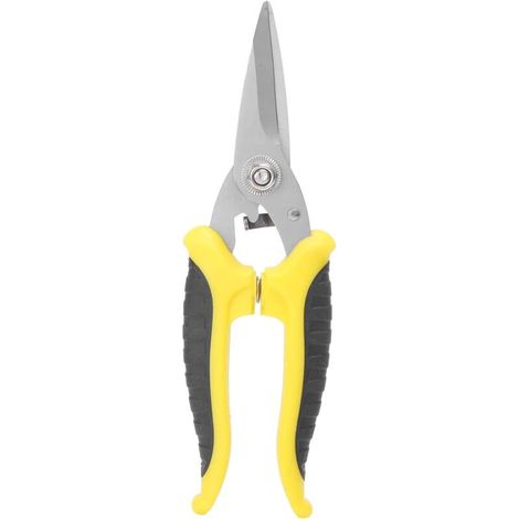 Ciseaux d'électricien, ciseaux pratiques et portables, lames robustes et poignées en caoutchouc souple, adaptés aux électriciens et techniciens (ciseaux d'électricien de 18 cm, noir/jaune)