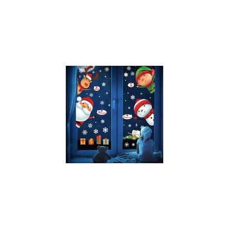NoëL Autocollants Fenetre NoëL Stickers Décoration DIY Fenêtres Stickers Porte de Noël Autocollant Amovibles Statique Autocollants DéCalcomanie (NoëL) (1/5)