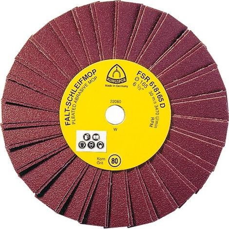 Ruedas de mopas de lijado Klingspor fsr 618 grano 80 10 unidades
