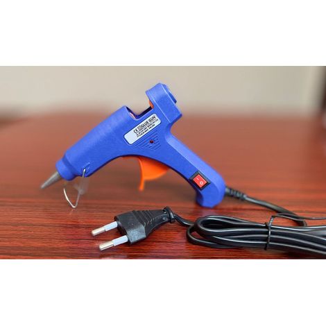 Pistolet à colle chaude 11W, matériau sûr, compact et portable, bâtons de colle 7 mm bleu, fiche ronde 20W pour usage domestique (1/5)