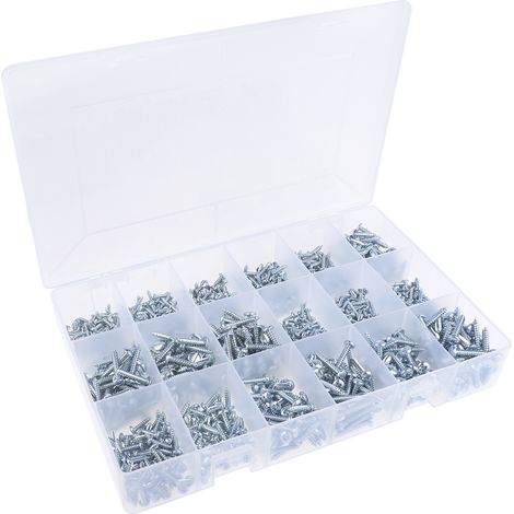 Kit de vis en Acier, 1 200 pièces, Vis auto taraudeuses, No. 10, No. 4, No. 6, No. 8 ( Prix pour 1 ) (1/3)