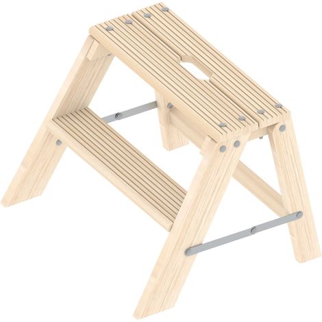 Layher 1055 klappbarer Holzstufentritt 2 Stufen (1/3)